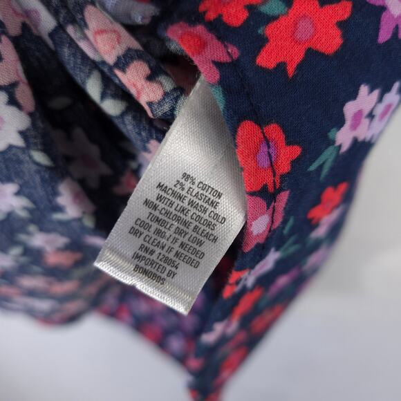Bonobos Shirt Mens L Navy Multi Floral Riviera Athletic Fit Stretch Short Sleeve - Picture 9 of 9